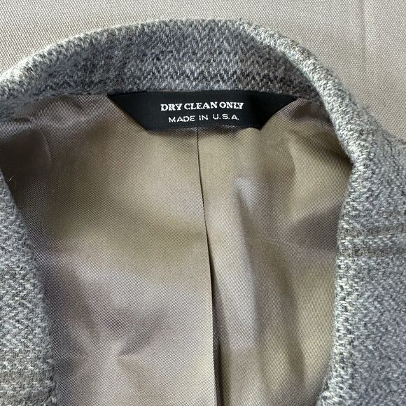 Vintage John Alexander Men’s Gray Tweed Herringbone Wool Sport Coat 46R USA - Picture 2 of 6